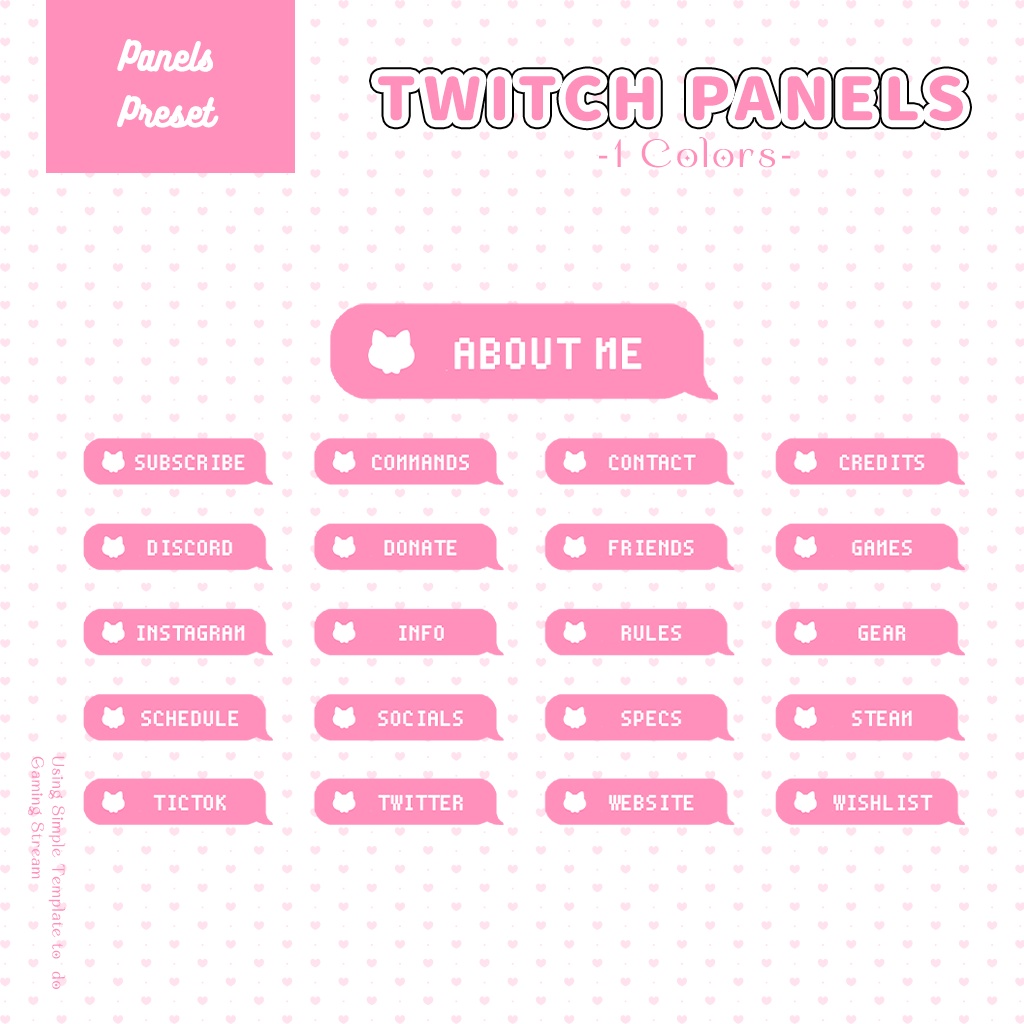 【Twitch Panels】サムネイル素材|Vtuber配信画面|1色入|PNG|