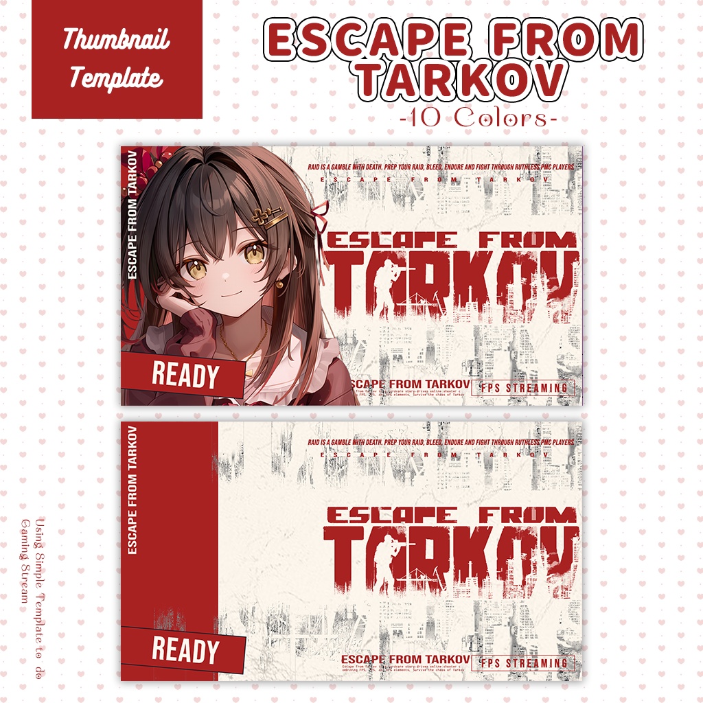 【Escape from Tarkov】サムネイル素材|Vtuber配信画面|10色入|PNG