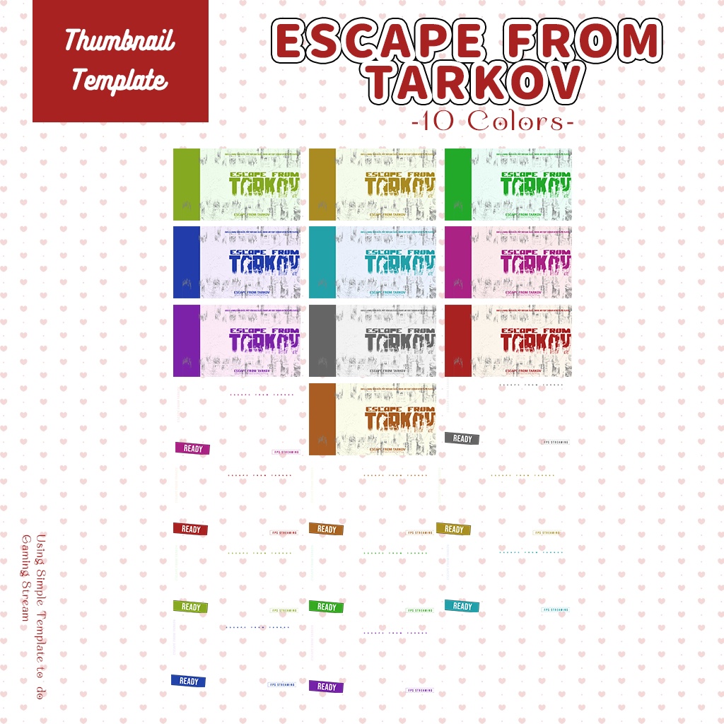 【Escape from Tarkov】サムネイル素材|Vtuber配信画面|10色入|PNG