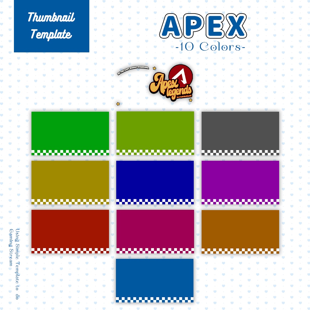 【APEX配信】サムネイル素材|Vtuber配信画面|10色入|PNG|