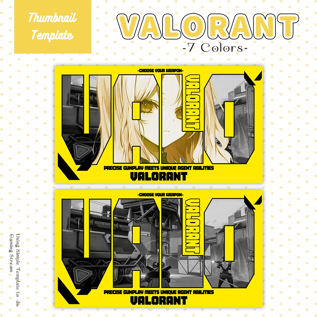 【VALORANT配信】サムネイル素材|Vtuber配信画面|10色入|PNG|