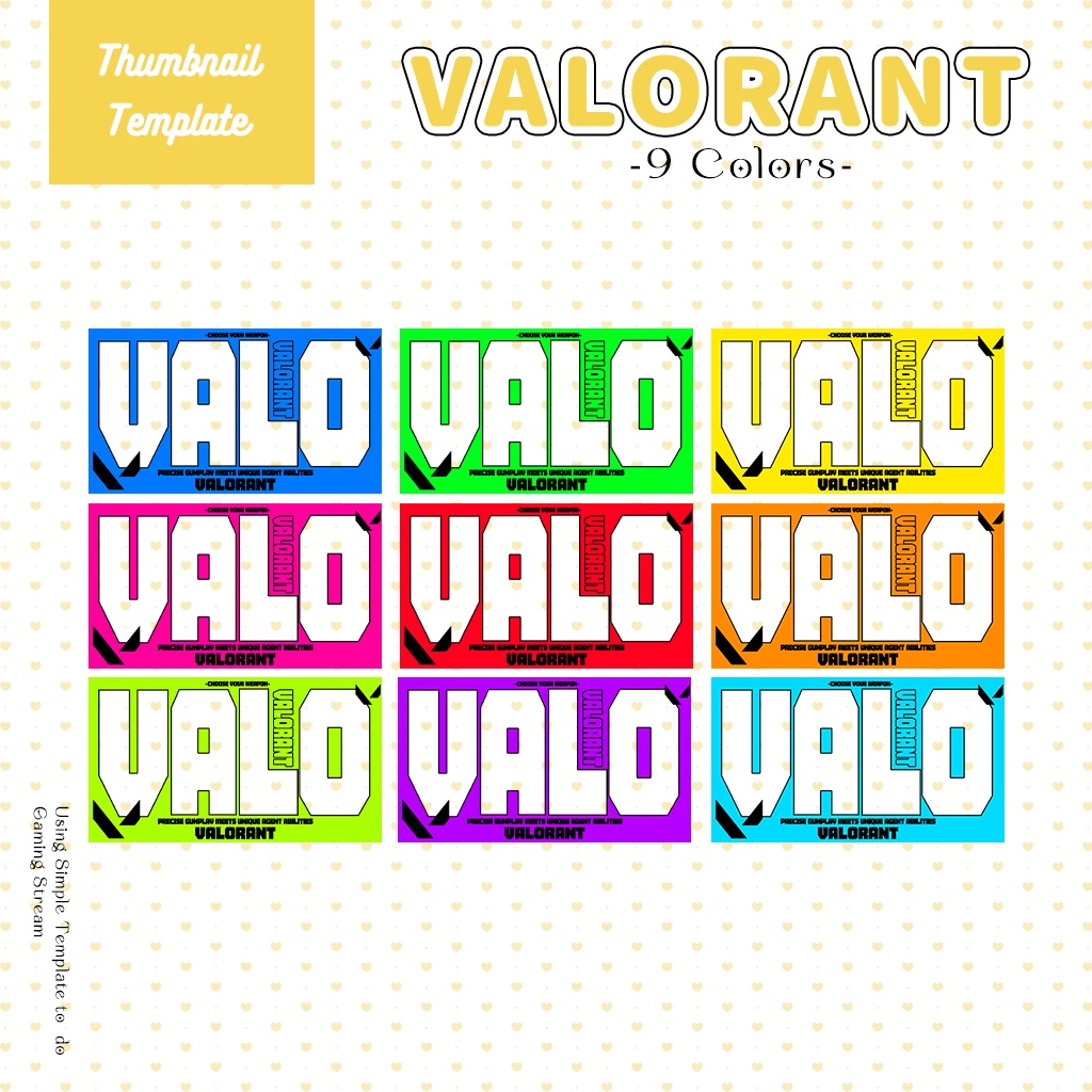【VALORANT配信】サムネイル素材|Vtuber配信画面|10色入|PNG|
