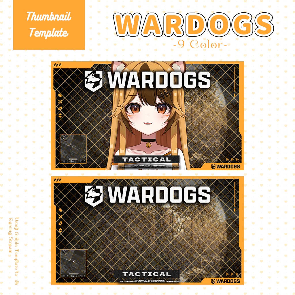 【WARDOGS配信】サムネイル素材|Vtuber配信画面|9色入|PNG|