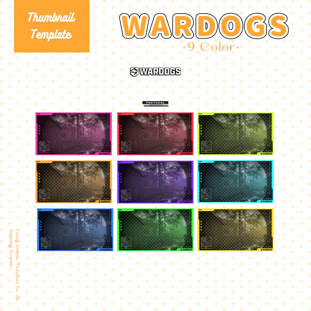 【WARDOGS配信】サムネイル素材|Vtuber配信画面|9色入|PNG|