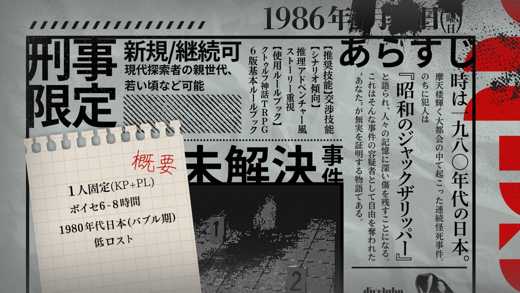 クトゥルフ神話TRPG『X-Fade Origin-クロスフェード オリジン-』 SPLL:E191381