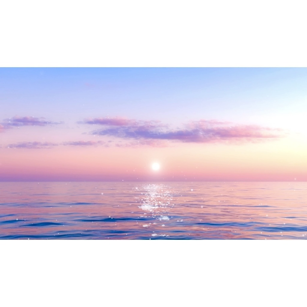 ピンクの空と海の動画素材