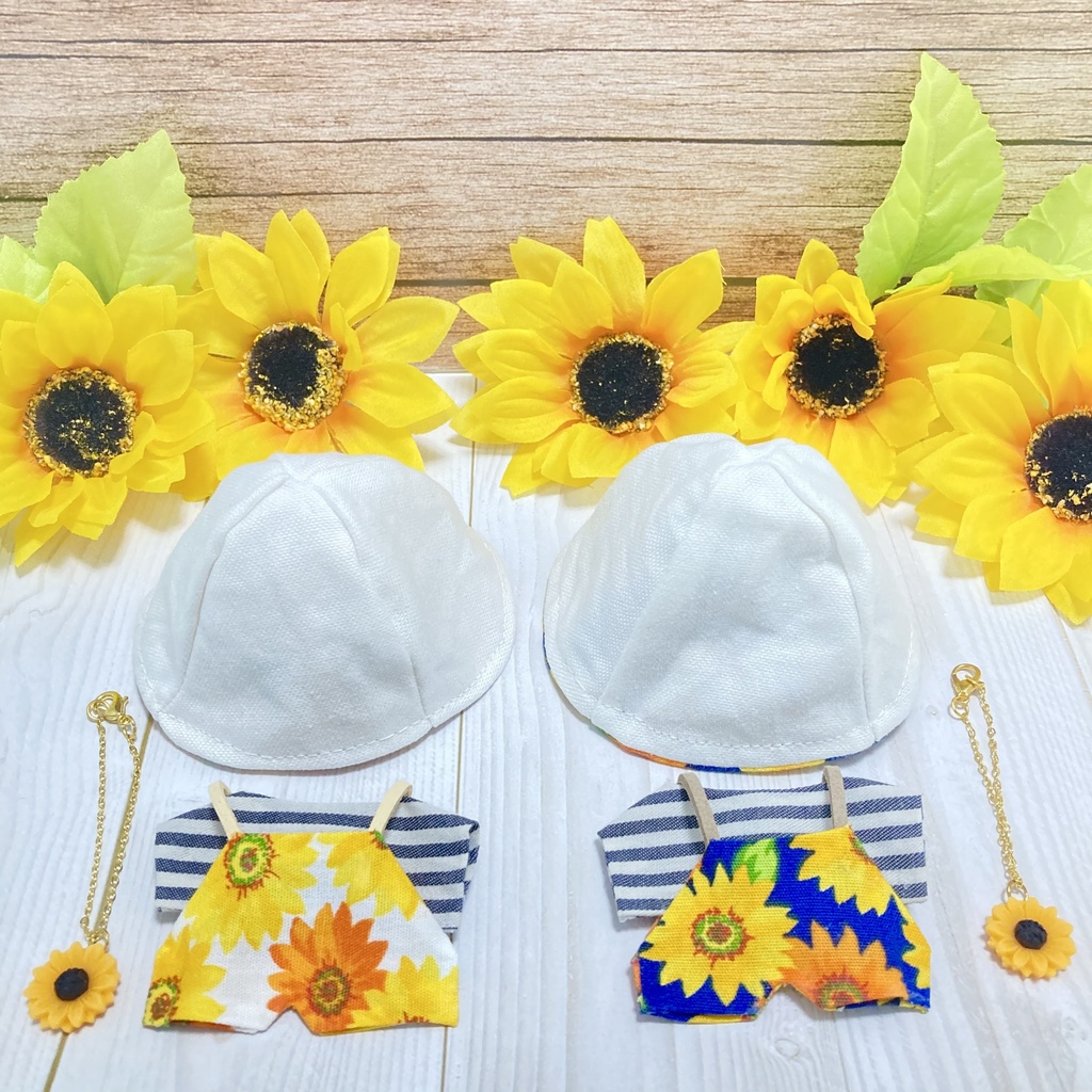 ひまわりコーデ 10cm ぬいぐるみ服 4点セット