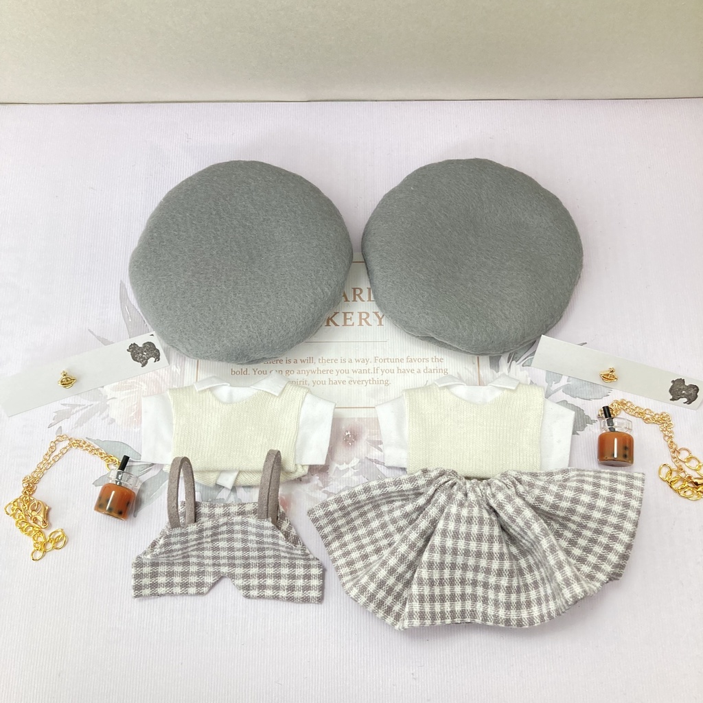 ベスト付きシャツコーデ 5点セット 10cm ぬいぐるみ服