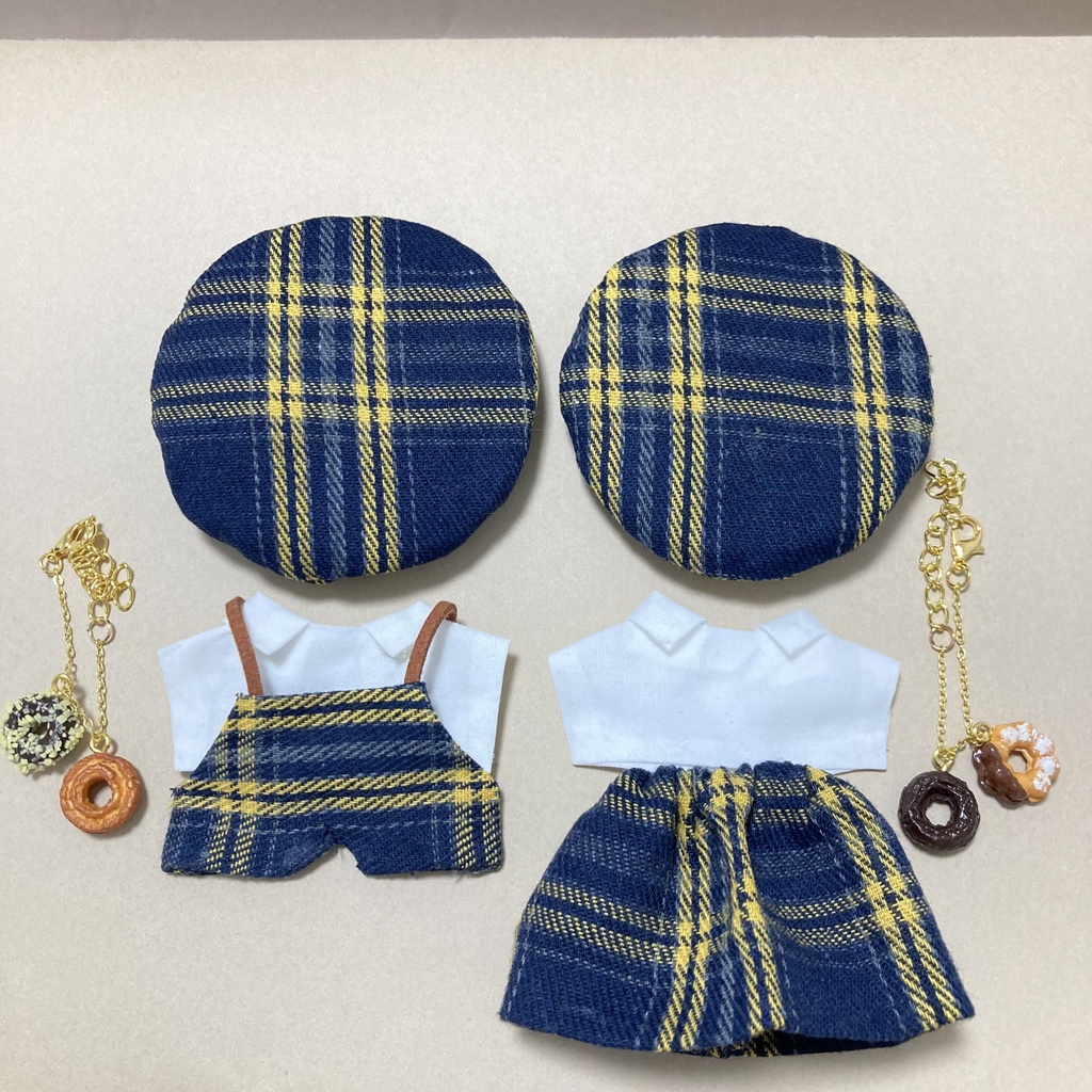 【新作】ドーナツ鞄コーデ 4点セット 10cm ぬいぐるみ服