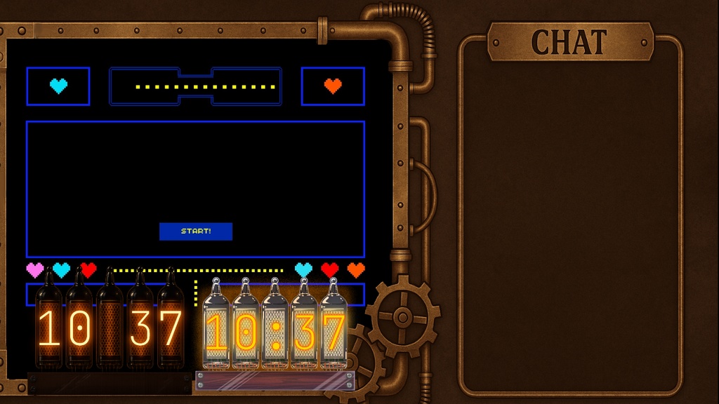 【配信素材】ニキシー管時計 デジタル