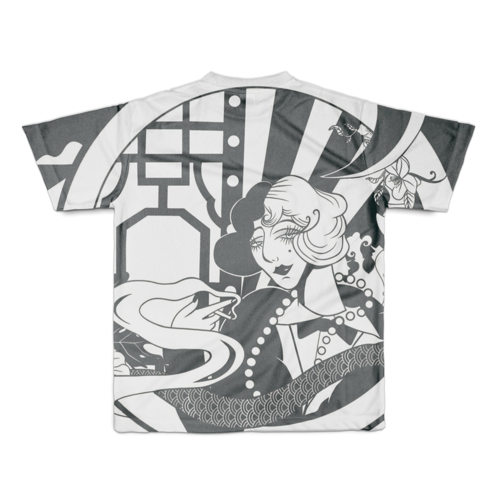 Born Q Born グラフィックTシャツ モノクロ-1