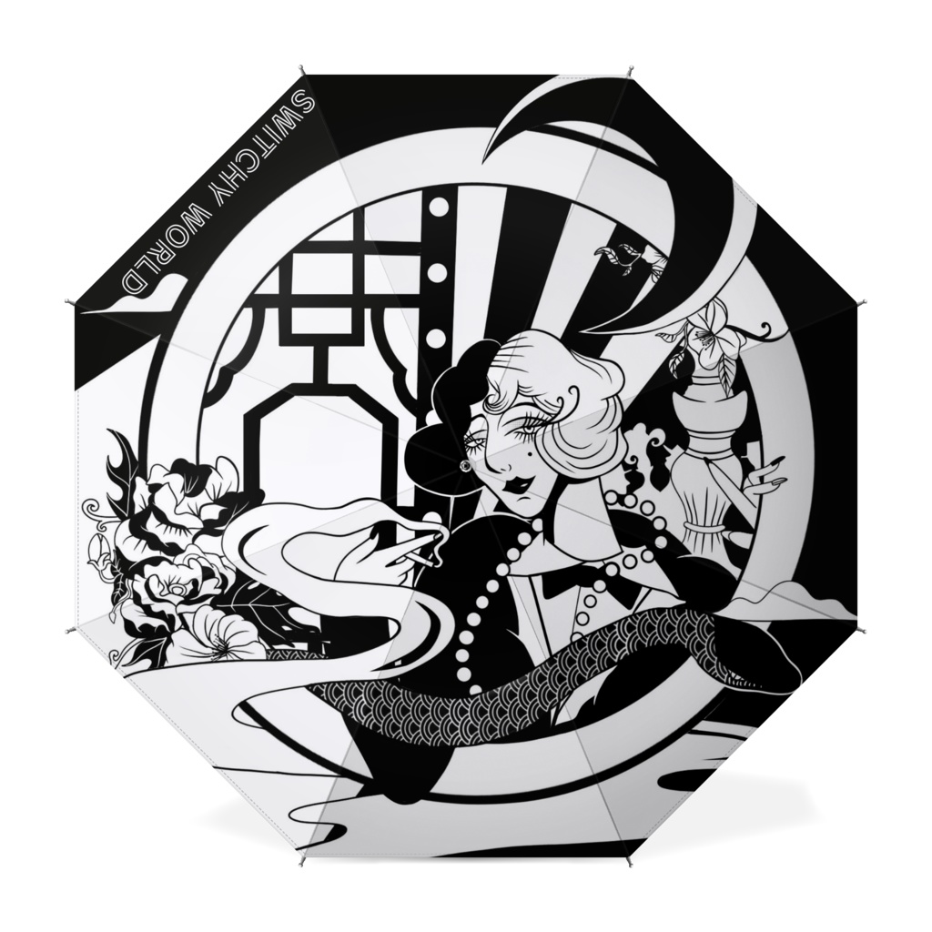 Born Q Born あんぶれら★ 長傘 モノクロ1