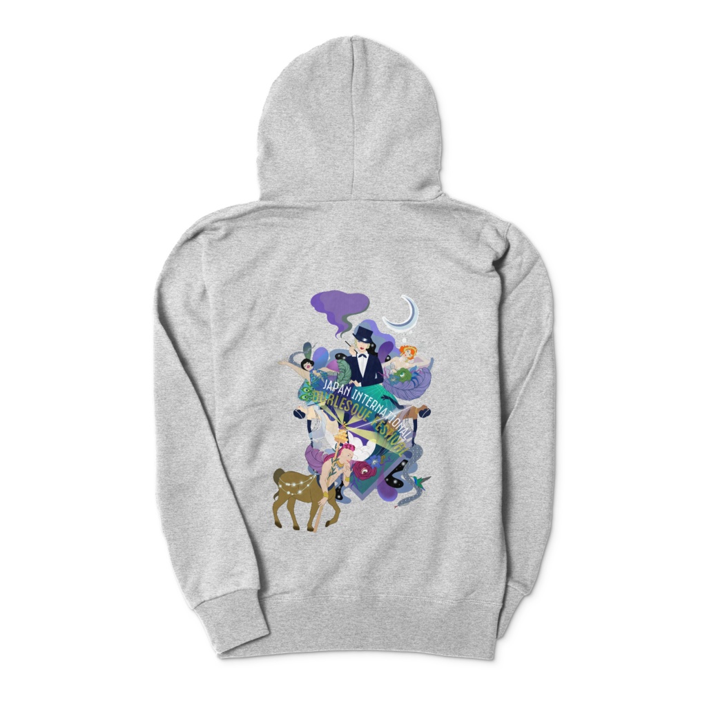 JIBF イラストフーディ パーカー グレー