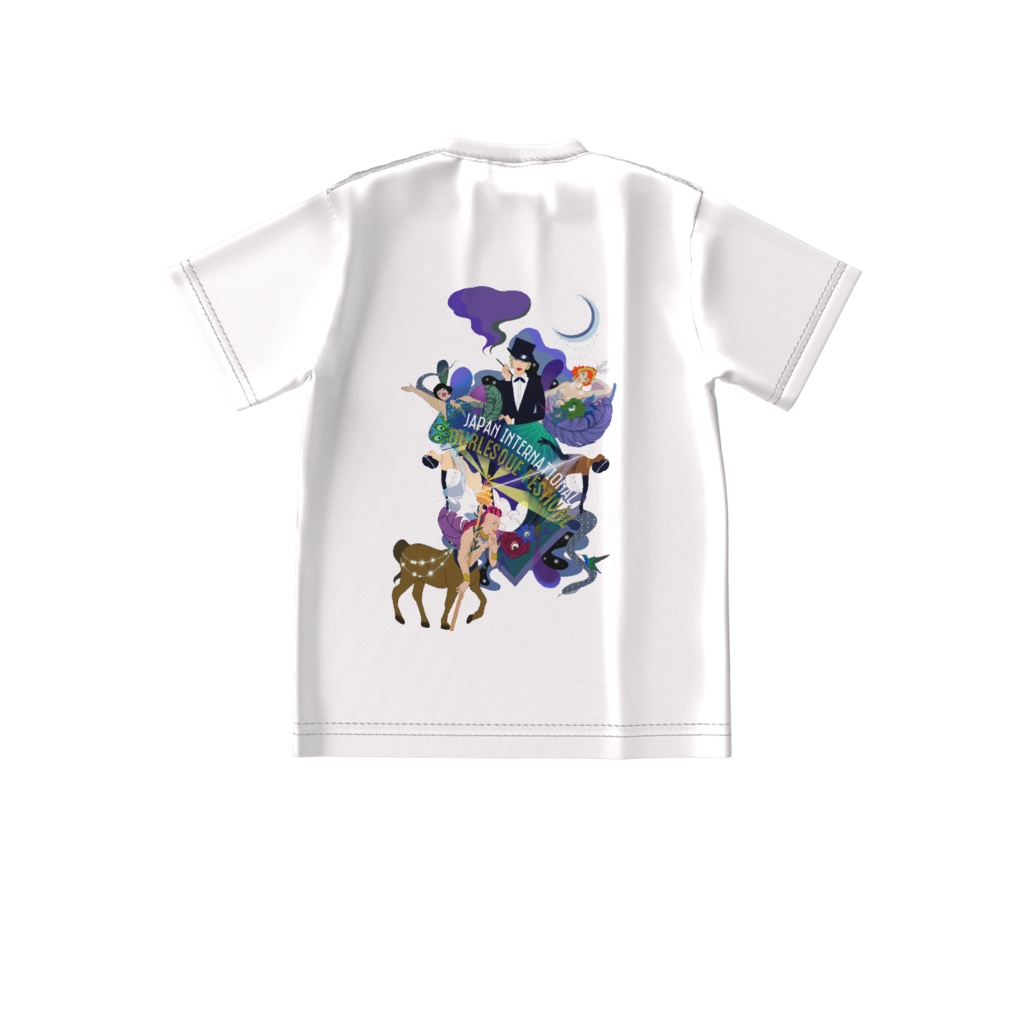 JIBF ビッグシルエットTシャツ バックイラスト (ホワイト)