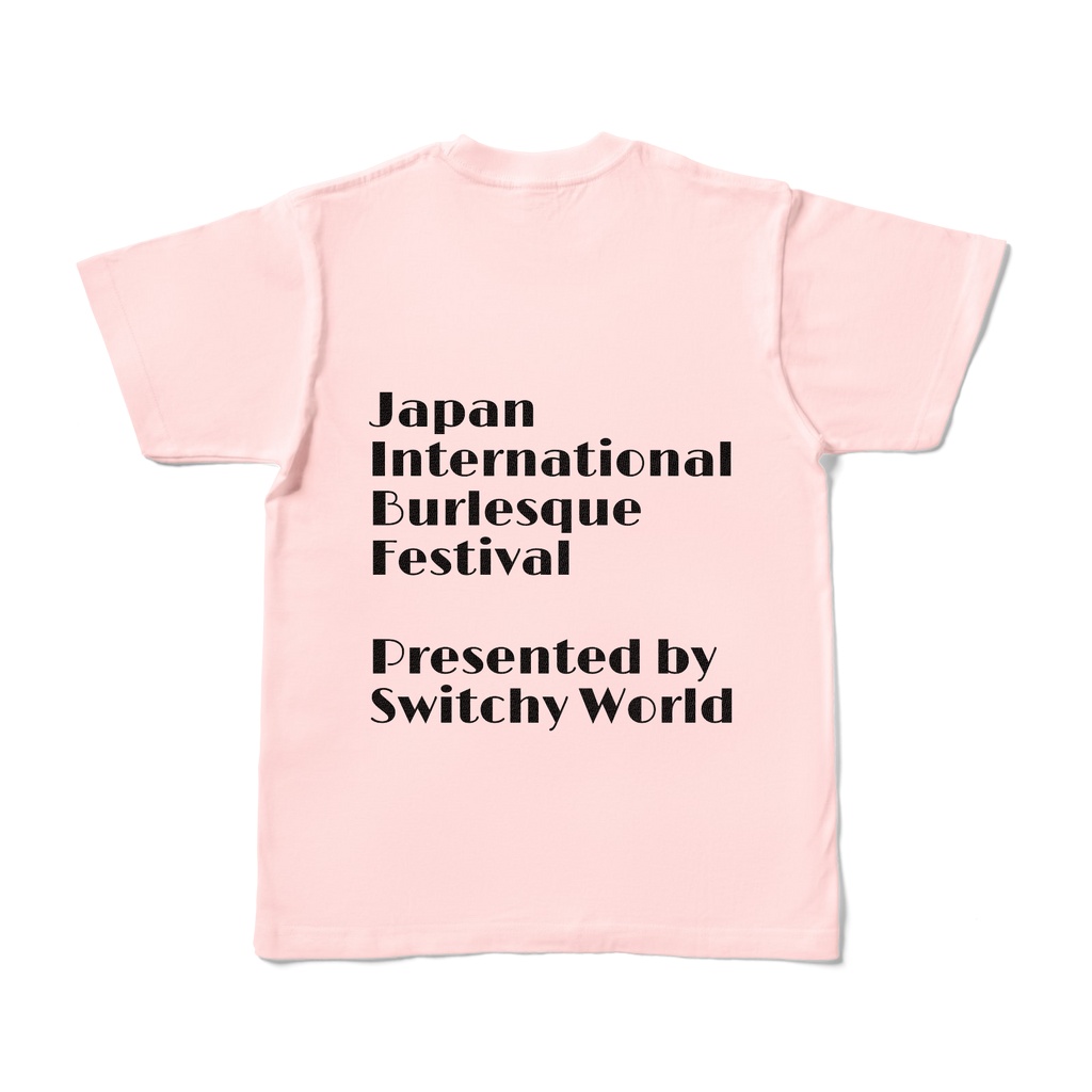 JIBF NewポスターTシャツ バックロゴ (ピンク)