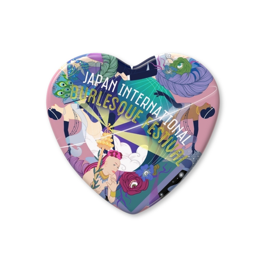 JIBF ハート缶バッジ ピンク