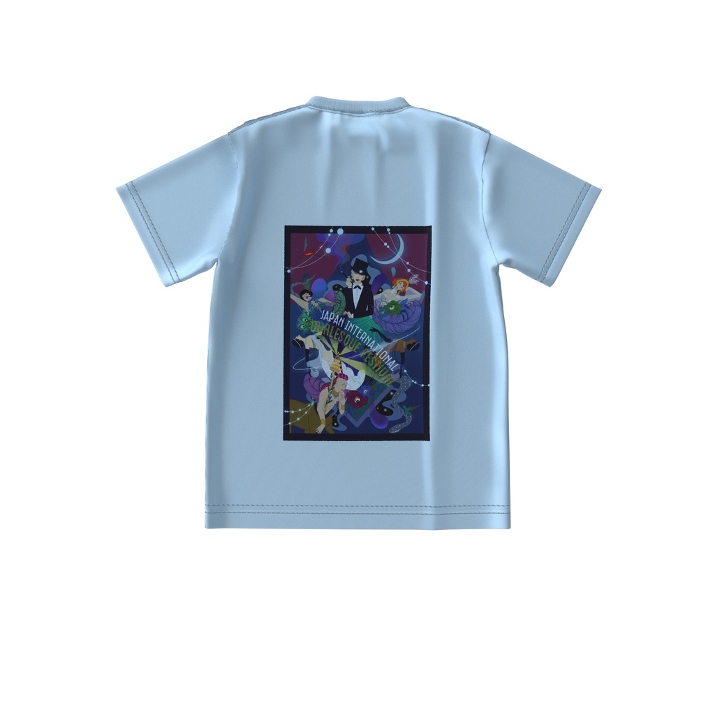 JIBF ビッグシルエットTシャツ バックイラスト (アシッドブルー)