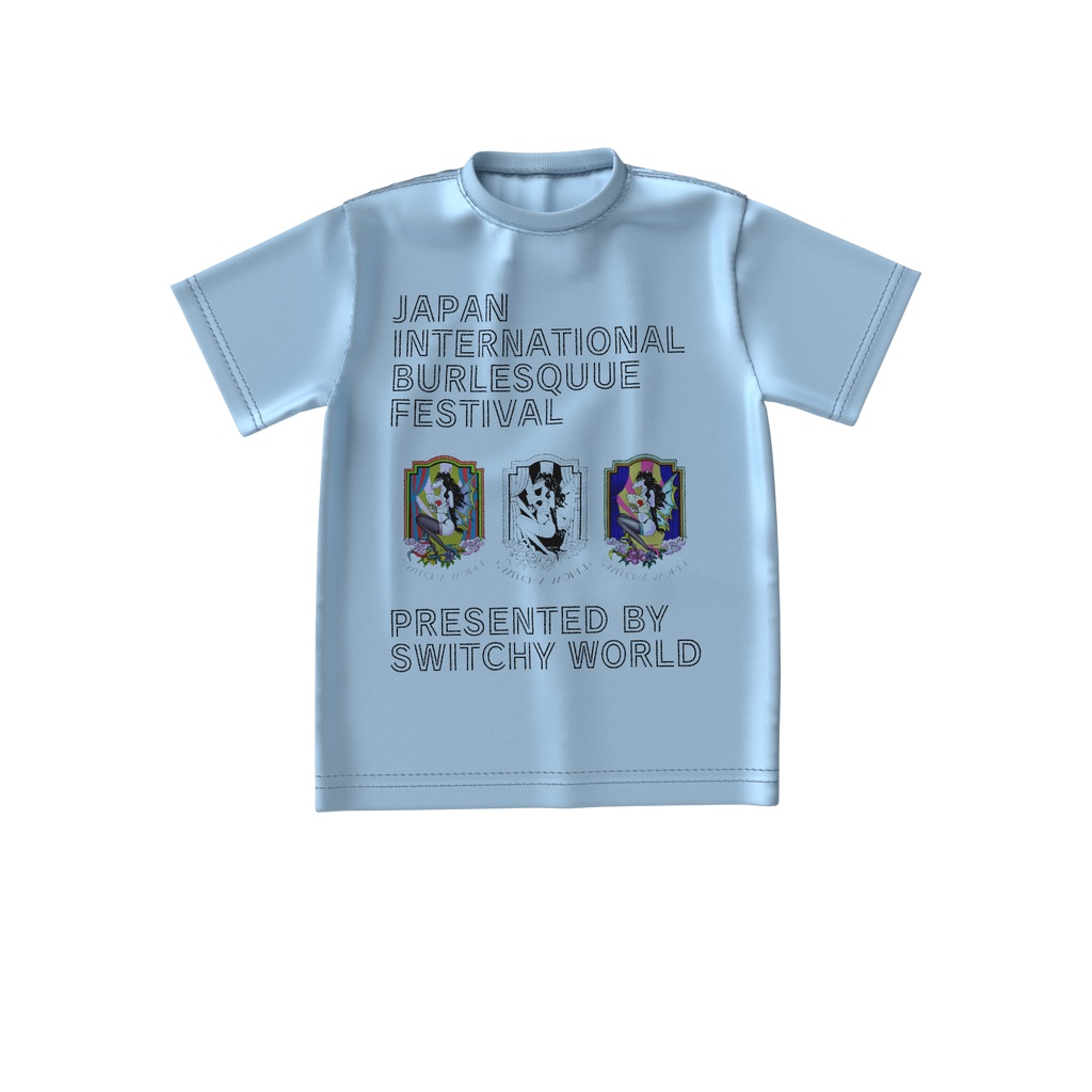 JIBF ビッグシルエットTシャツ バックイラスト (アシッドブルー)