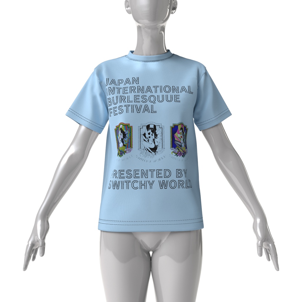 JIBF ビッグシルエットTシャツ バックイラスト (アシッドブルー)