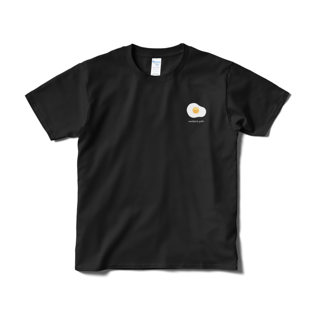 めだまやき　ワンポイントTシャツ（ブラック）