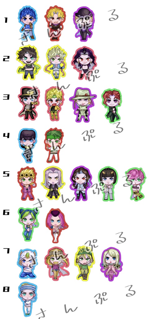 ョョちび! フレークシール各種