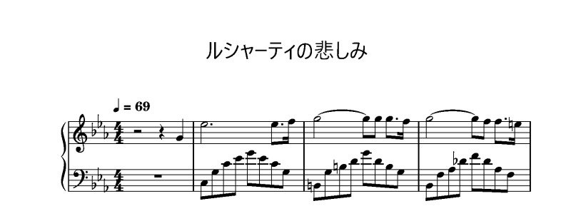 ギャラクシーエンジェルEternal Lovers BGM「ルシャーティの悲しみ」ピアノ譜