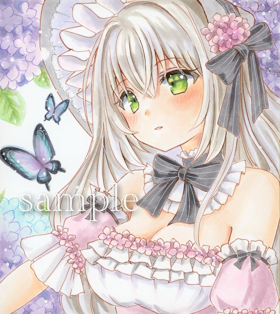 手描きイラスト『紫陽花の季節』