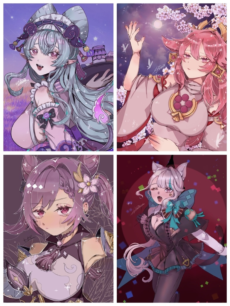原神 4種1セットポストカード