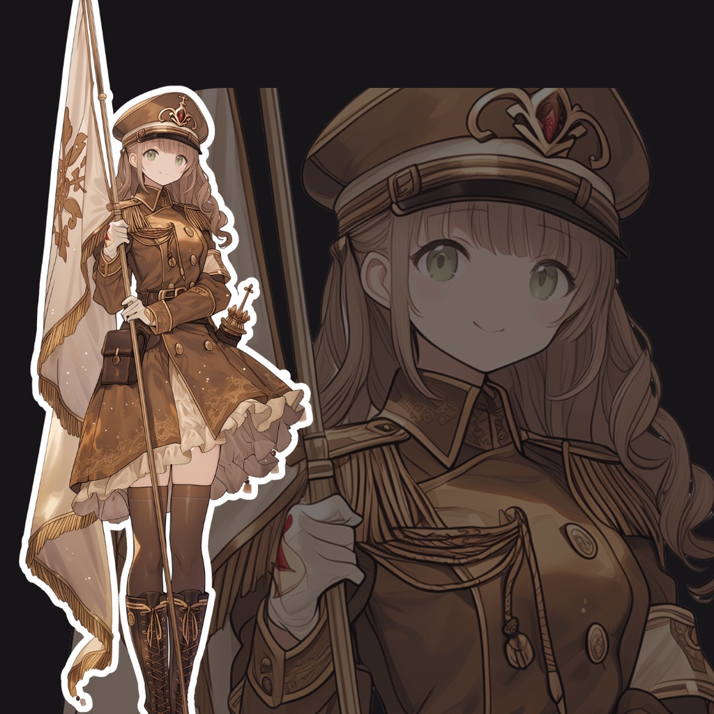 旗を持つ少女の立ち絵-全6種