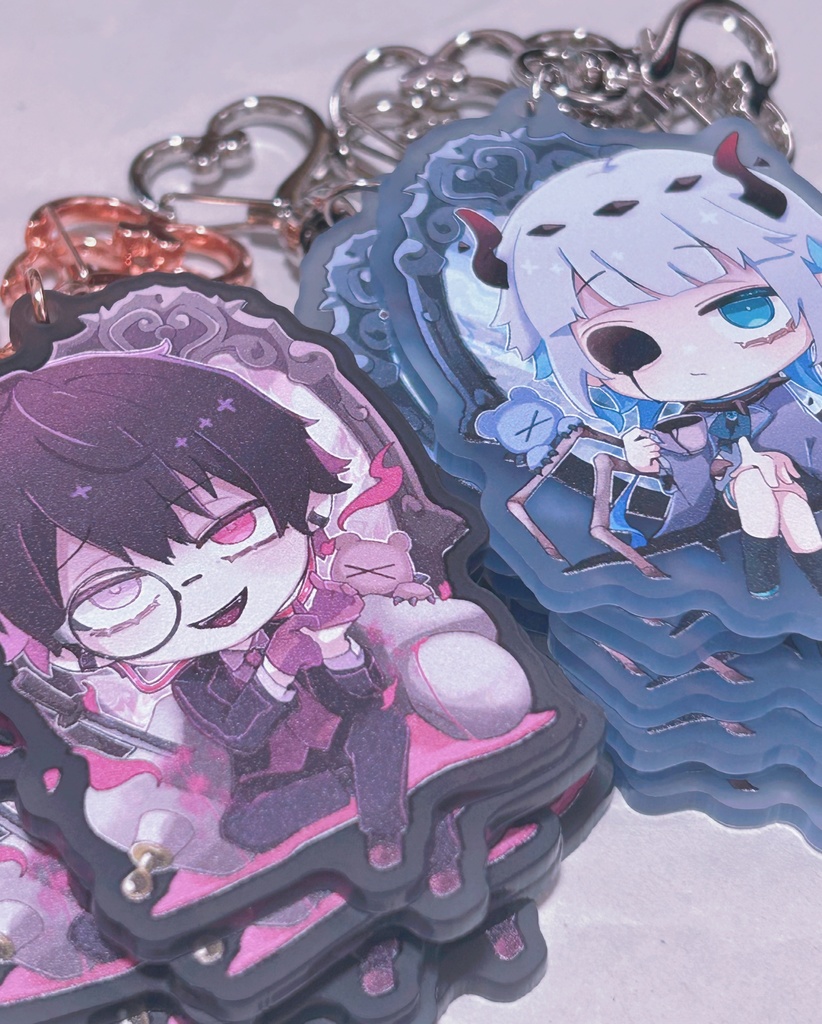 【コミティア150】アクリルキーホルダー【🦂🩷・💀🩵】