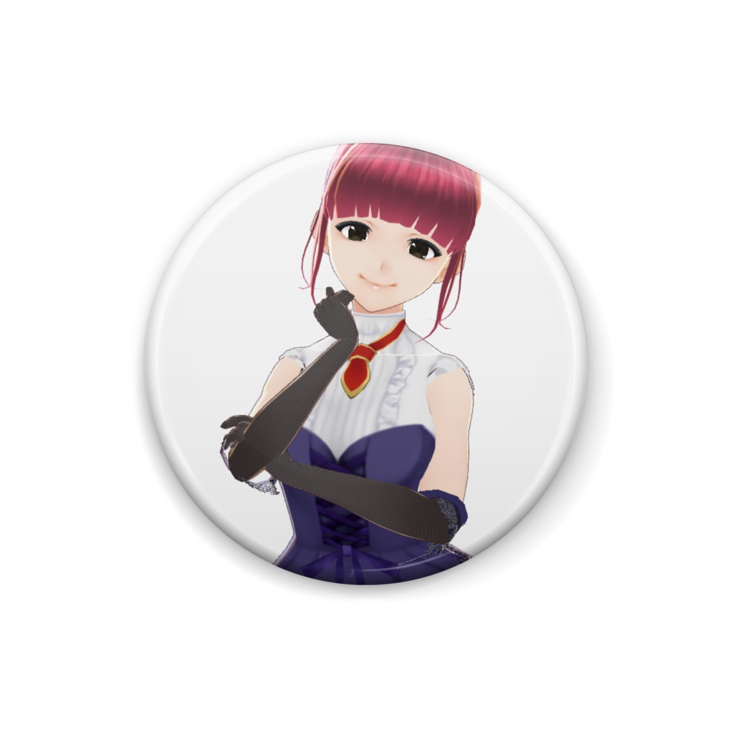 Vroid赤根崎絵美_缶バッジ25mm(紫衣装ver)