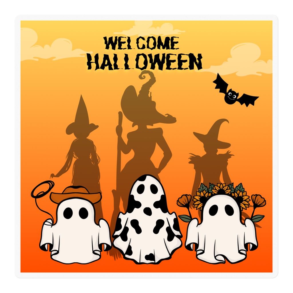 ハロウィン 魔女シルエット