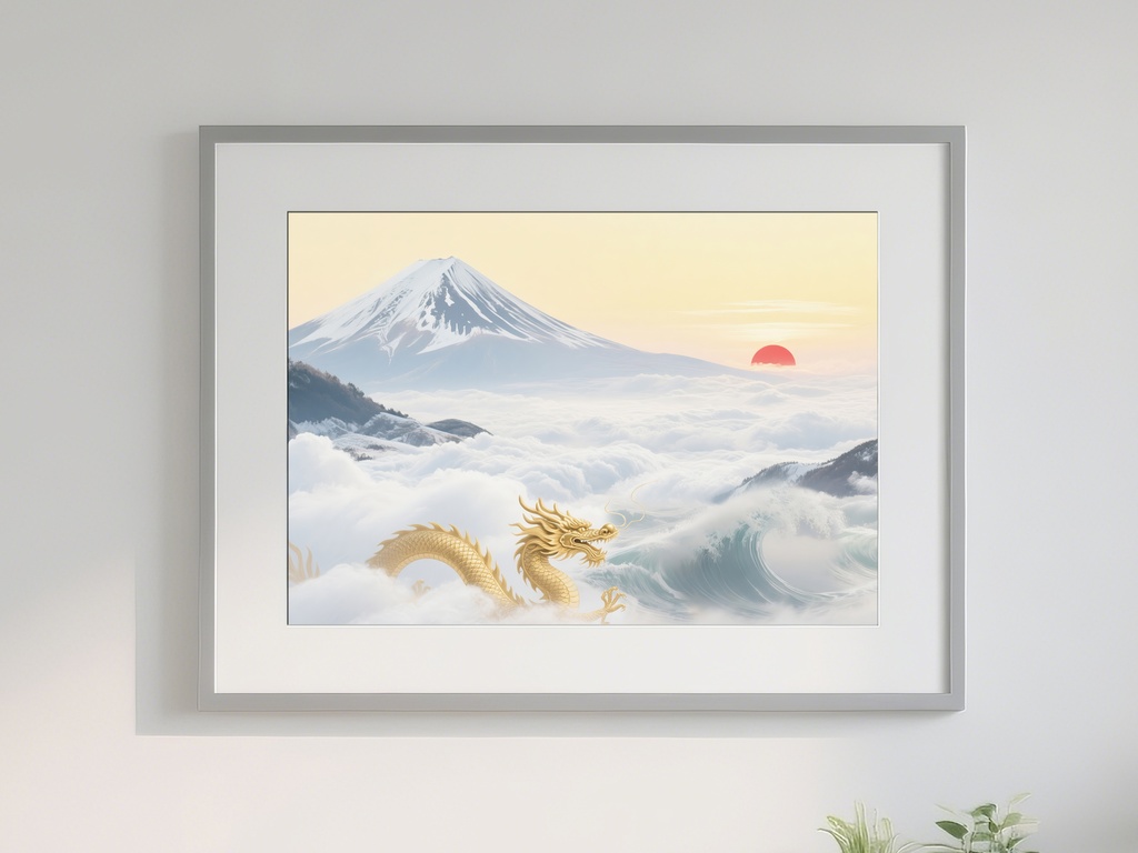 金龍と富士山の日の出