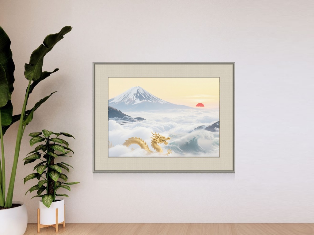 金龍と富士山の日の出