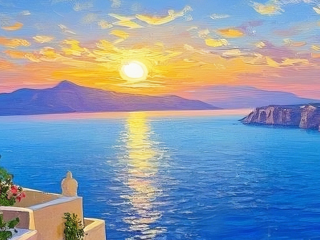 サントリーニの夕景