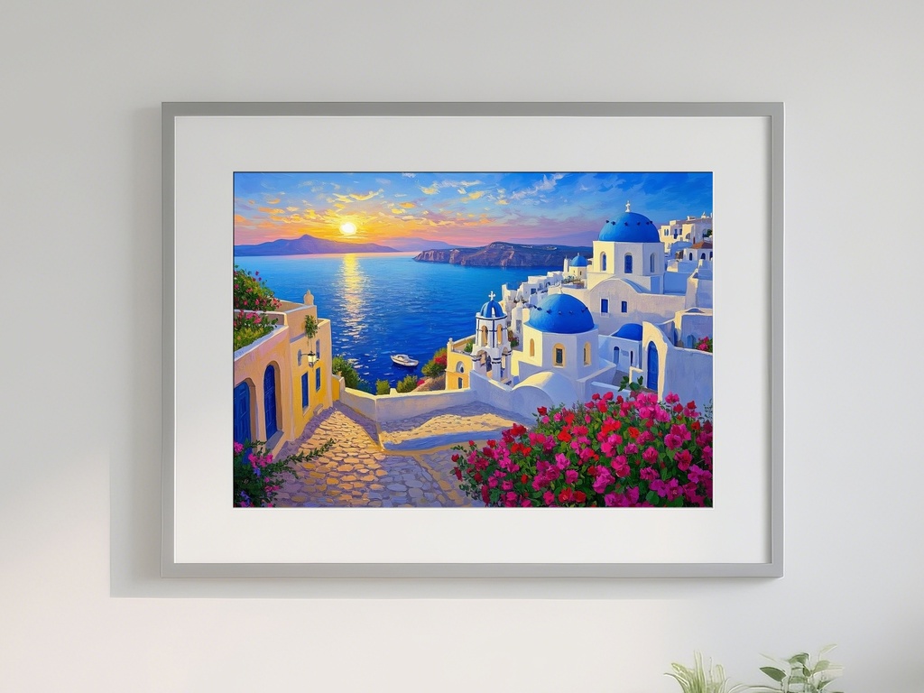 サントリーニの夕景