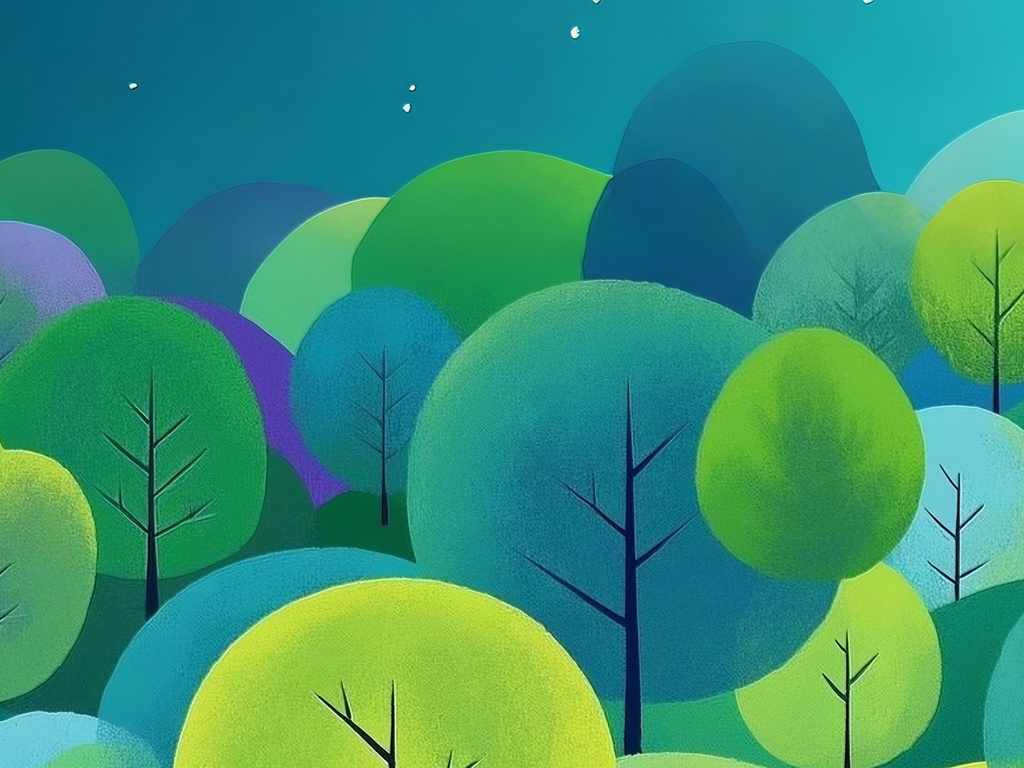 夢のような丸い木の森