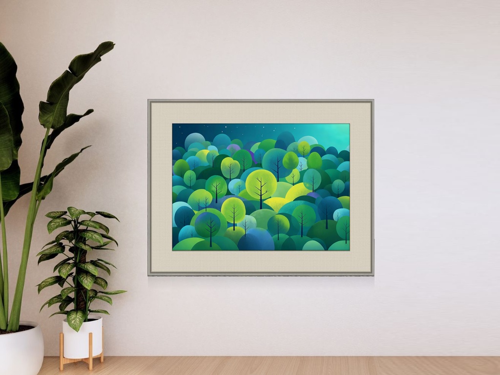 夢のような丸い木の森