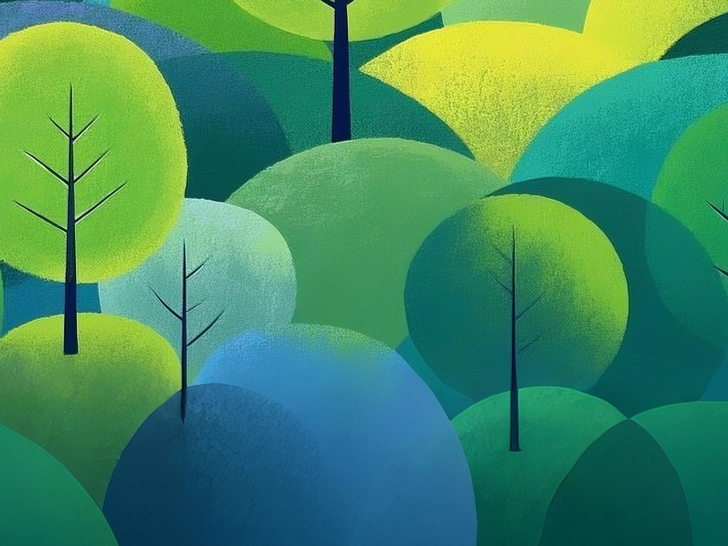 夢のような丸い木の森