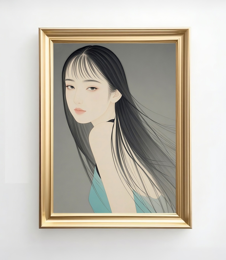 優美で静謐なデジタルポートレートアート uk017