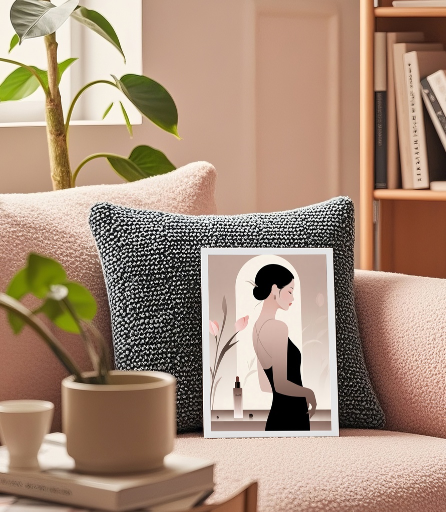 黒ドレスの女性