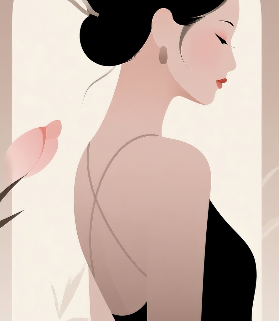 黒ドレスの女性