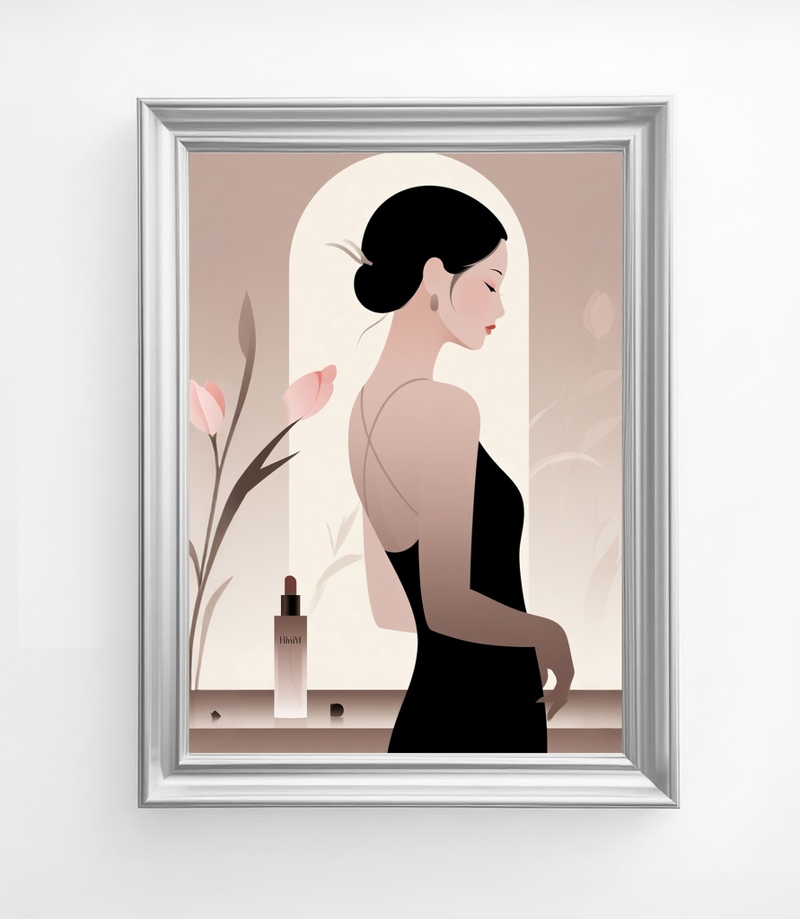 黒ドレスの女性