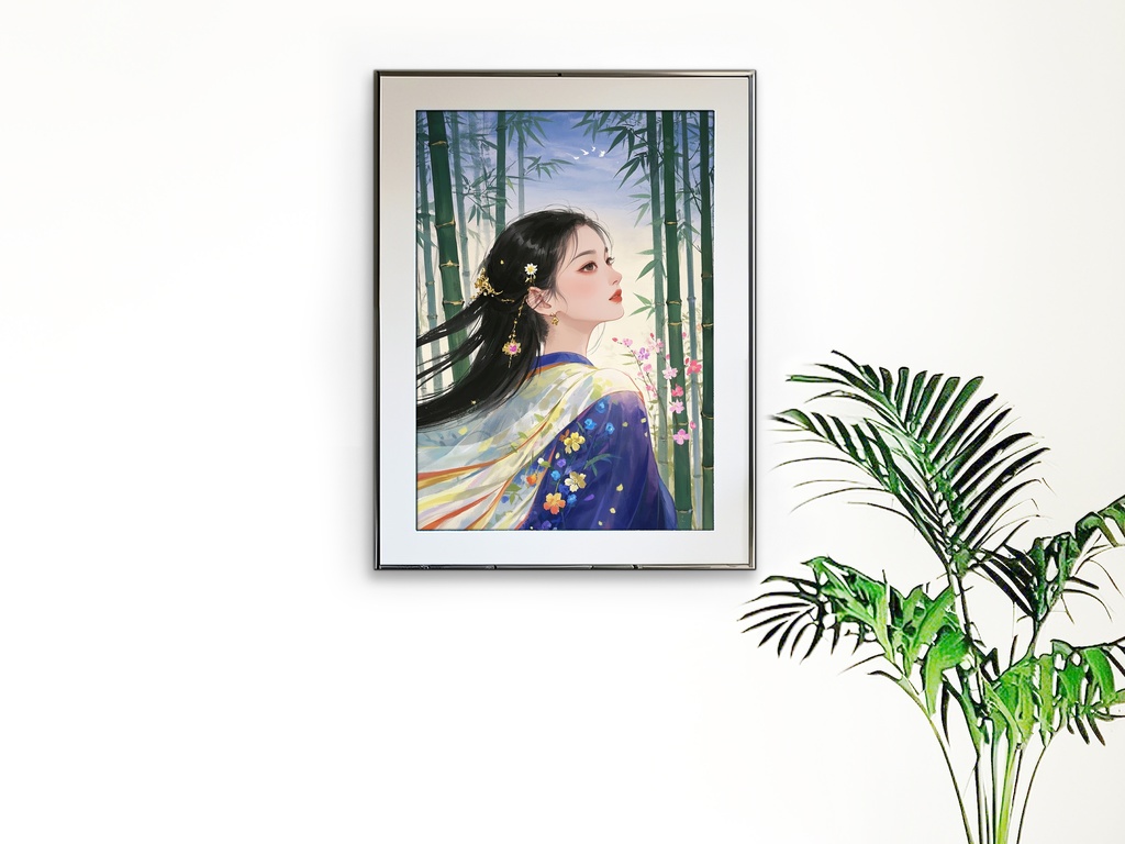 竹林の幻想的な美人