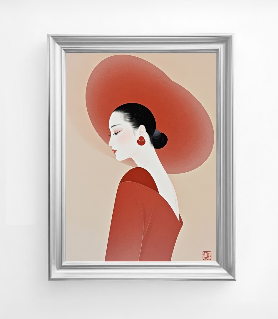 赤い帽子の貴婦人