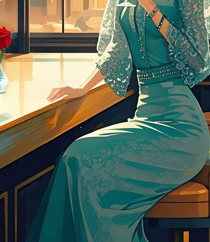 ティールカラードレス