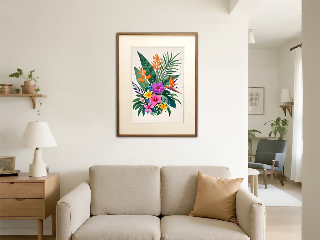 調和と安らぎの花の絵