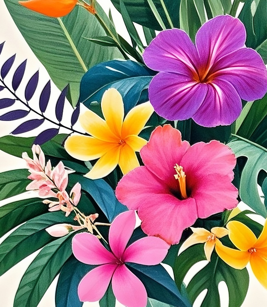 調和と安らぎの花の絵