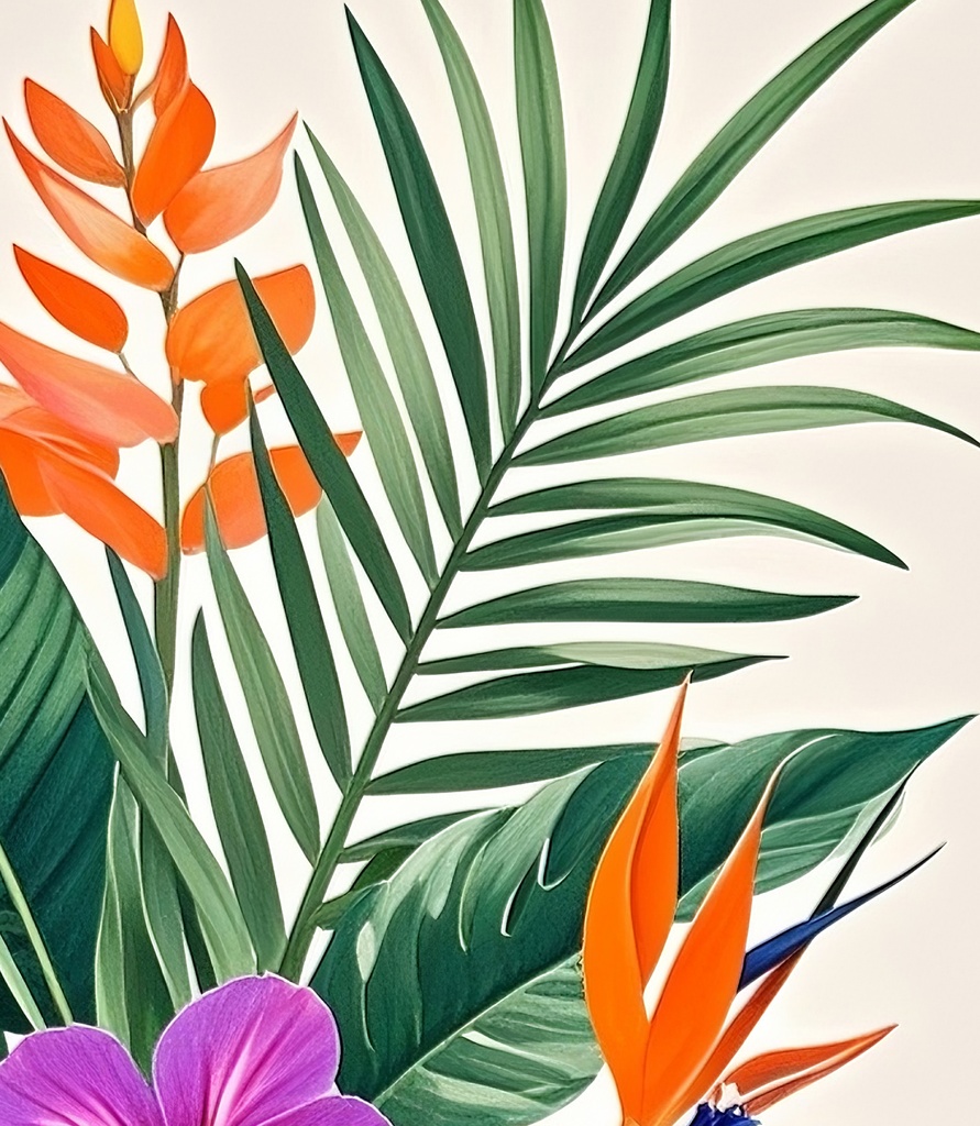 調和と安らぎの花の絵