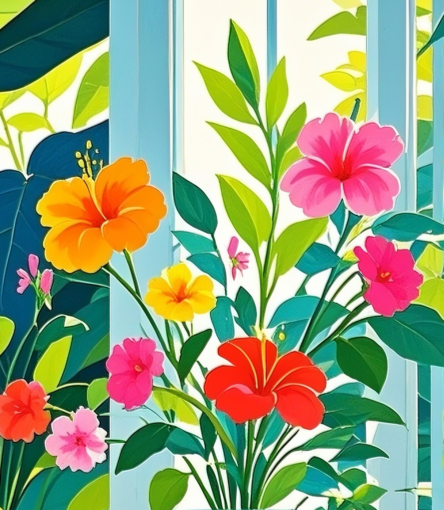 光あふれる花と緑